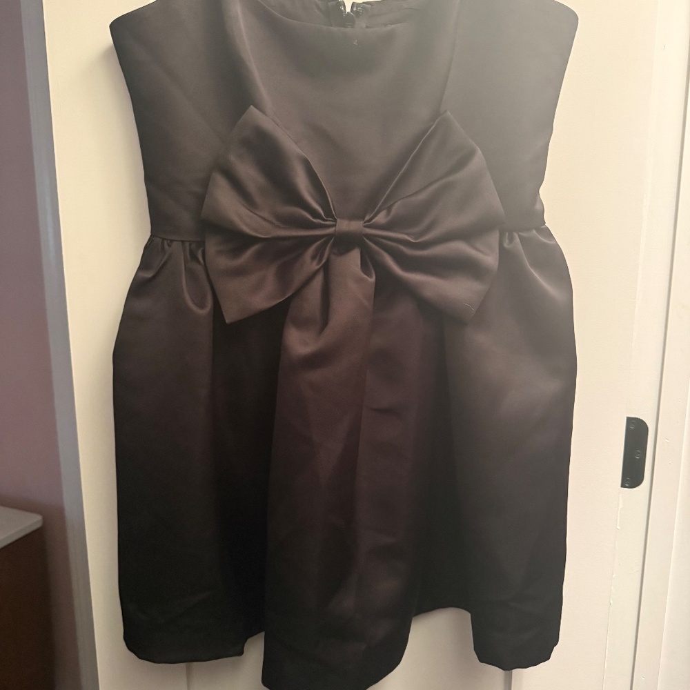 AQUA  Satin Bow Mini Dress - Black XL * Like New * Worn Once - Picture 4 of 6